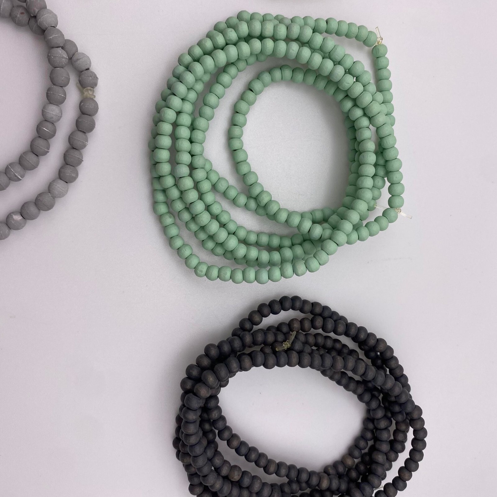 Round Wood Beads Wooden Mini Spacer Beads Beige, Green, Black, Gray DIY Crafts