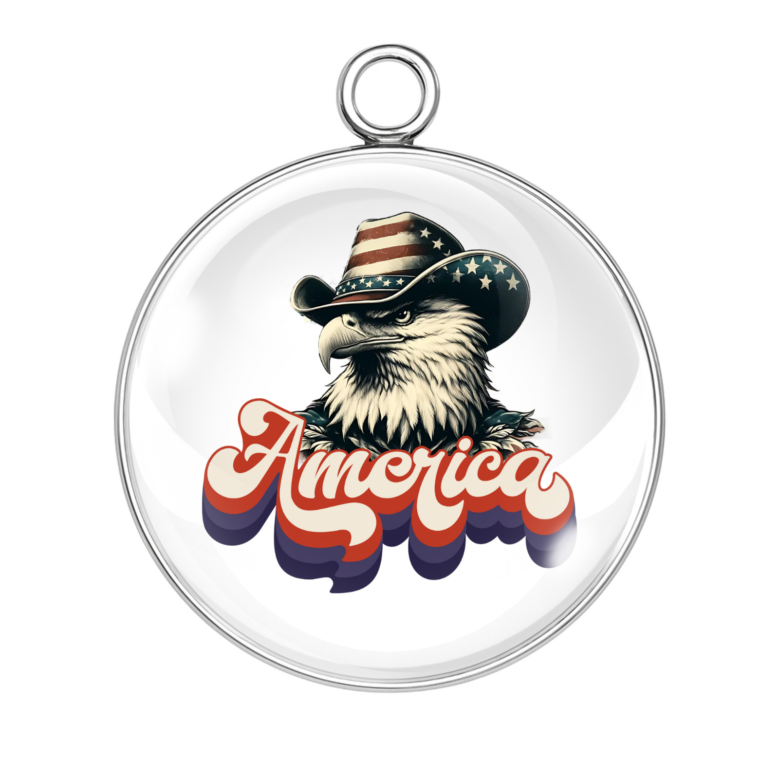 USA Veteran Charms – Funny Redneck America Flag Glass Pendants Jewelry Crafts