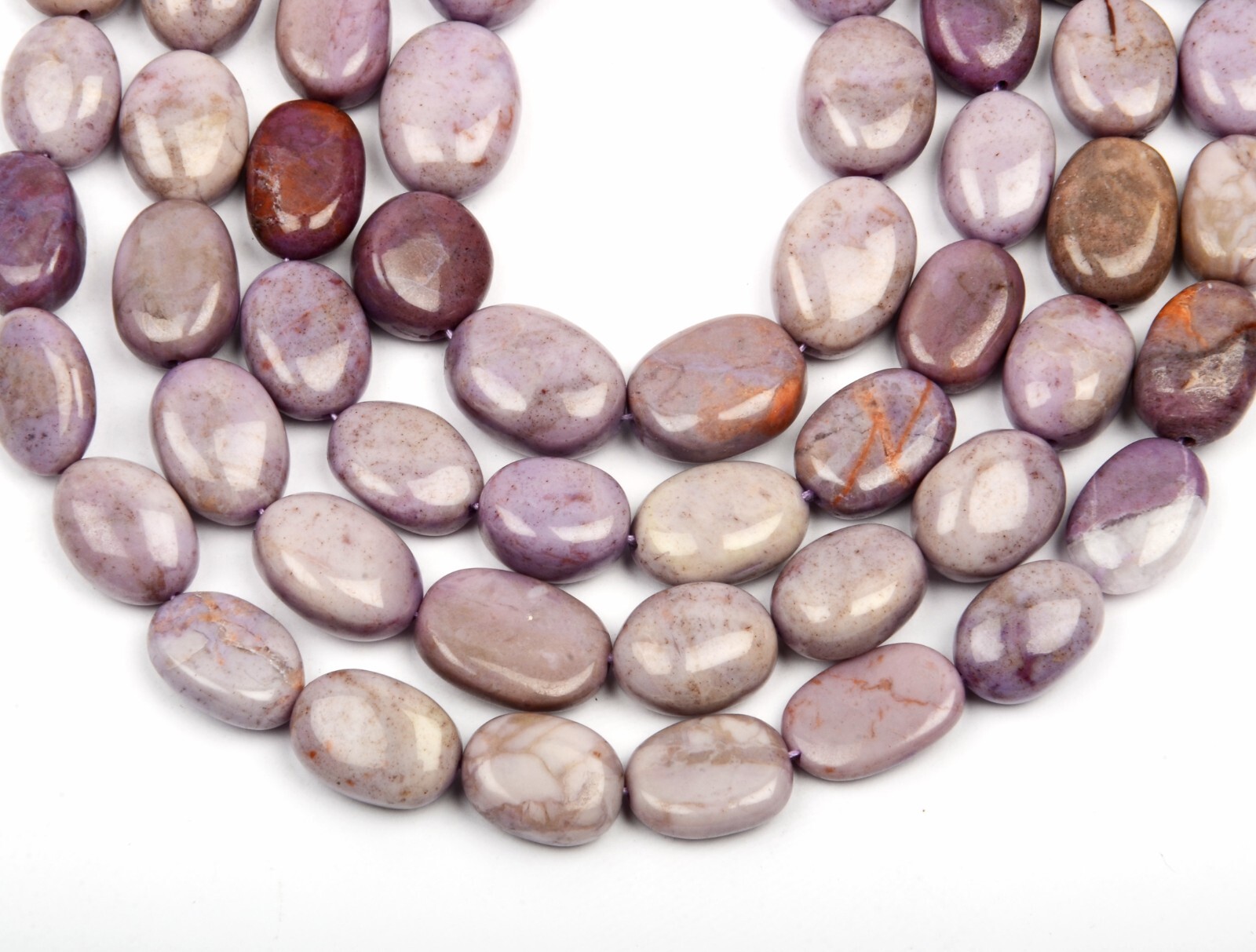 10×13-11x15MM Rare Lavender Jade 13 Inch Strand Gemstone Beads Smooth Oval Shape