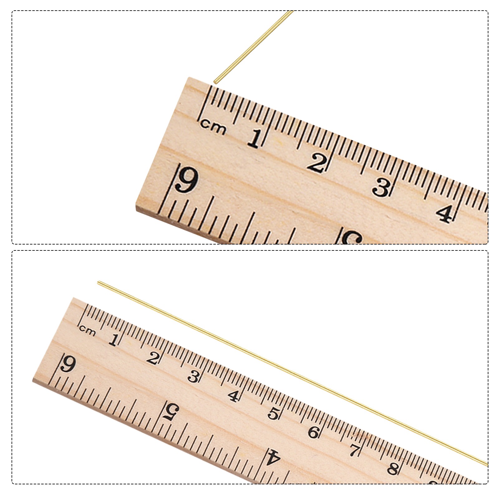 0.3mm x 400mm,Brass Round Wire,Assorted Half Hard Wire for Jewelry Making,10Pcs