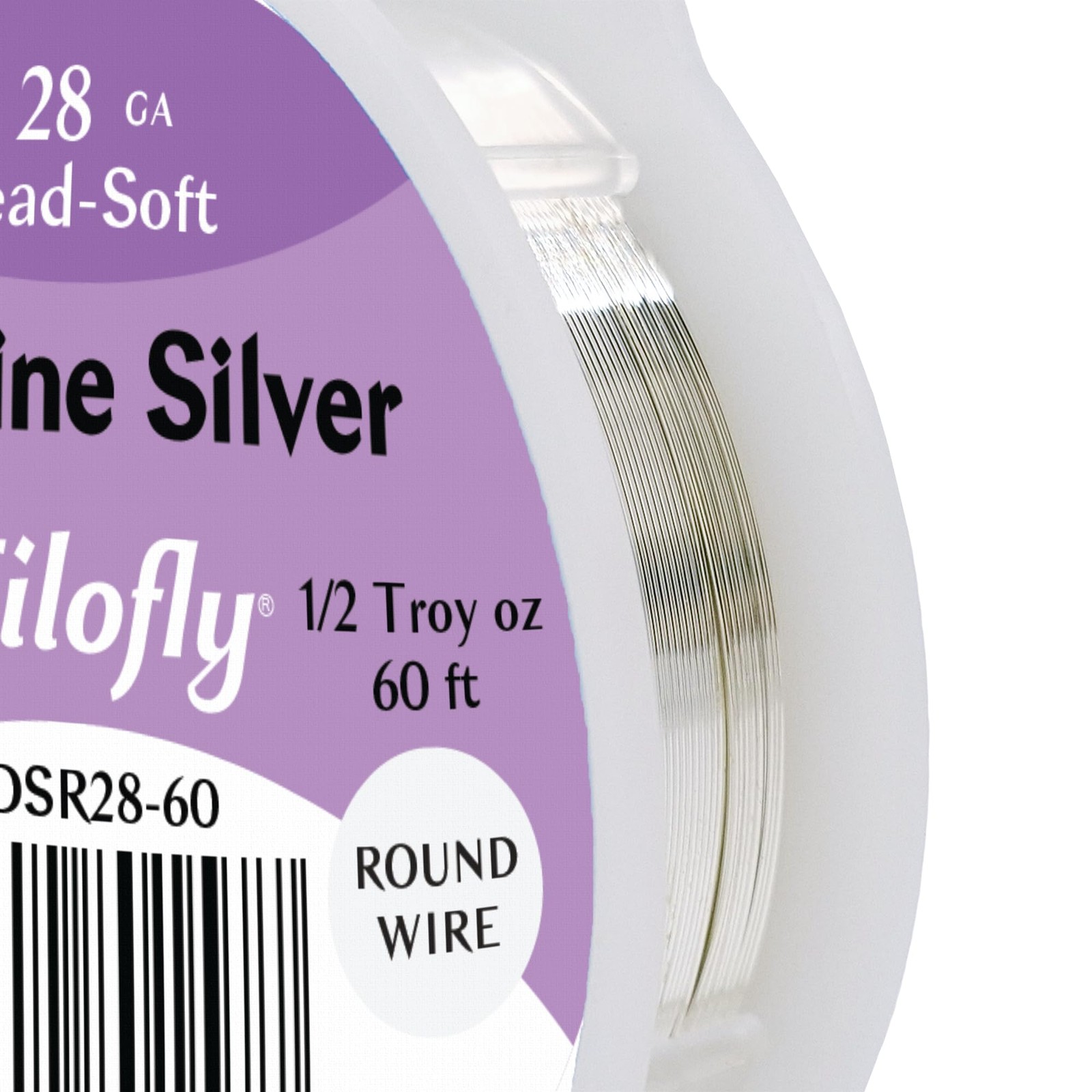 Filofly 28 Gauge 999 Fine Silver Wire Dead Soft Round 1/2 Troy Oz 60 Ft
