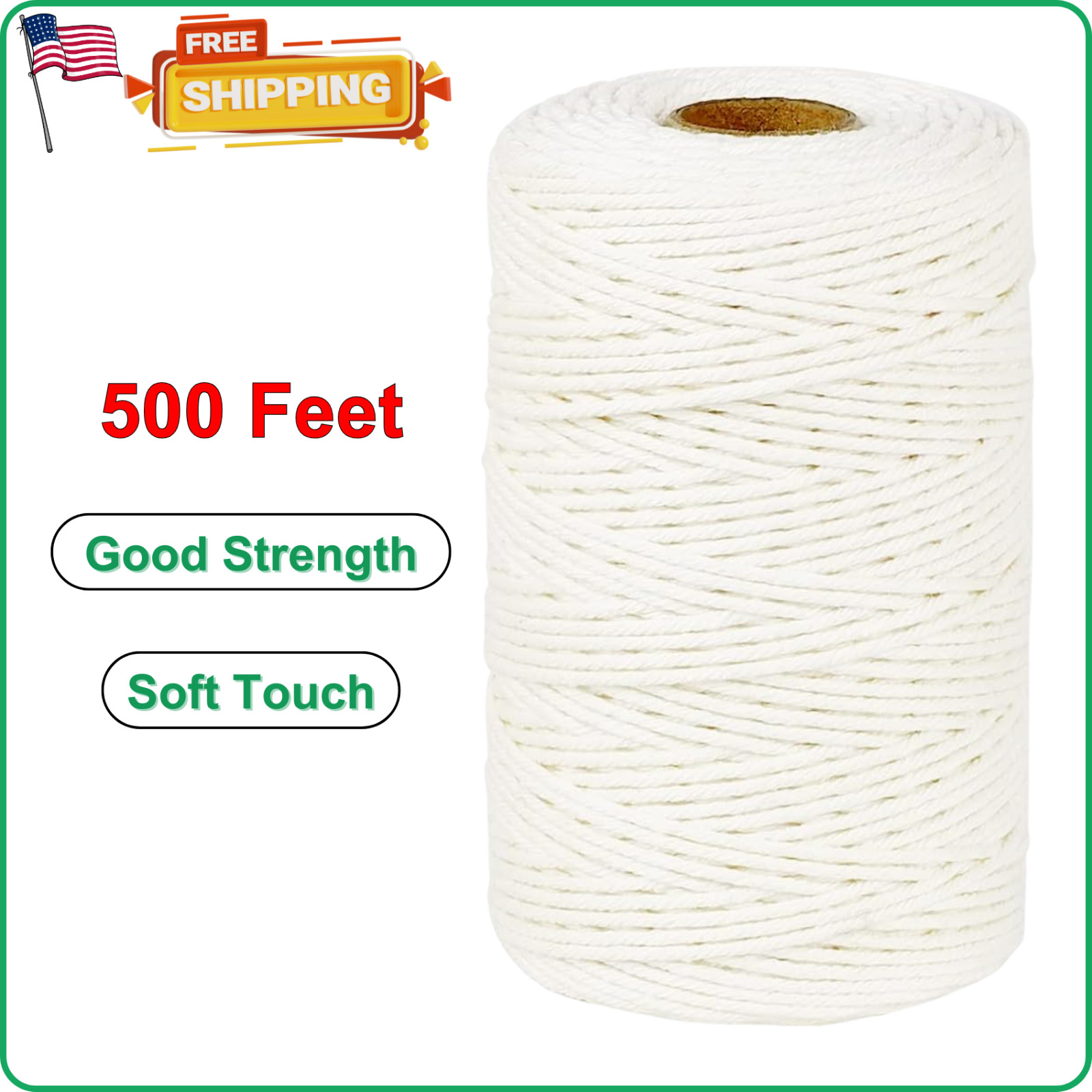 Cotton Butchers Twine String 500 Feet 2mm Twine for Cooking Food Safe Crafts