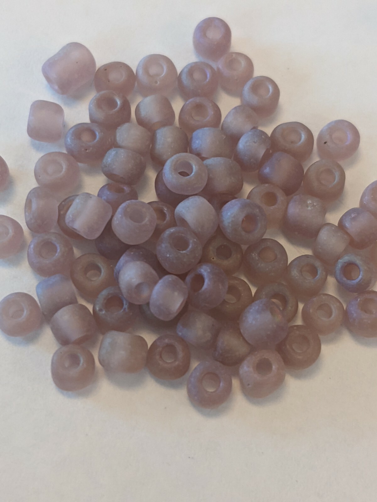 6/0 Frosted Transparent Glass Seed Beads, size 3 ~4mm, Hole: 1mm Qty 30g