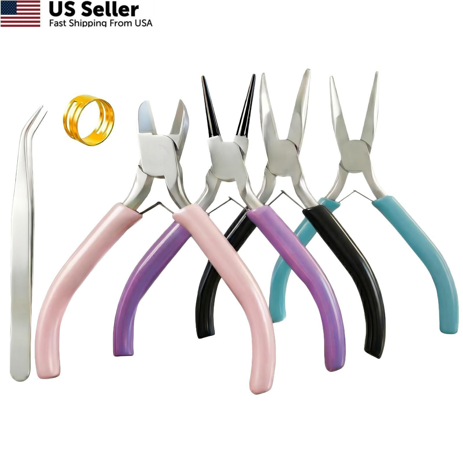 LBUQSVF 4pcs Mini Jewelry Pliers Tools Set for Making & Mixed Colors