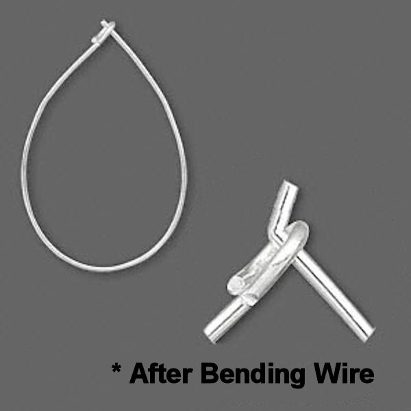 100 Silver Plated Brass 23 Gauge 27x17mm Teardrop Hoop Earwires Earrings