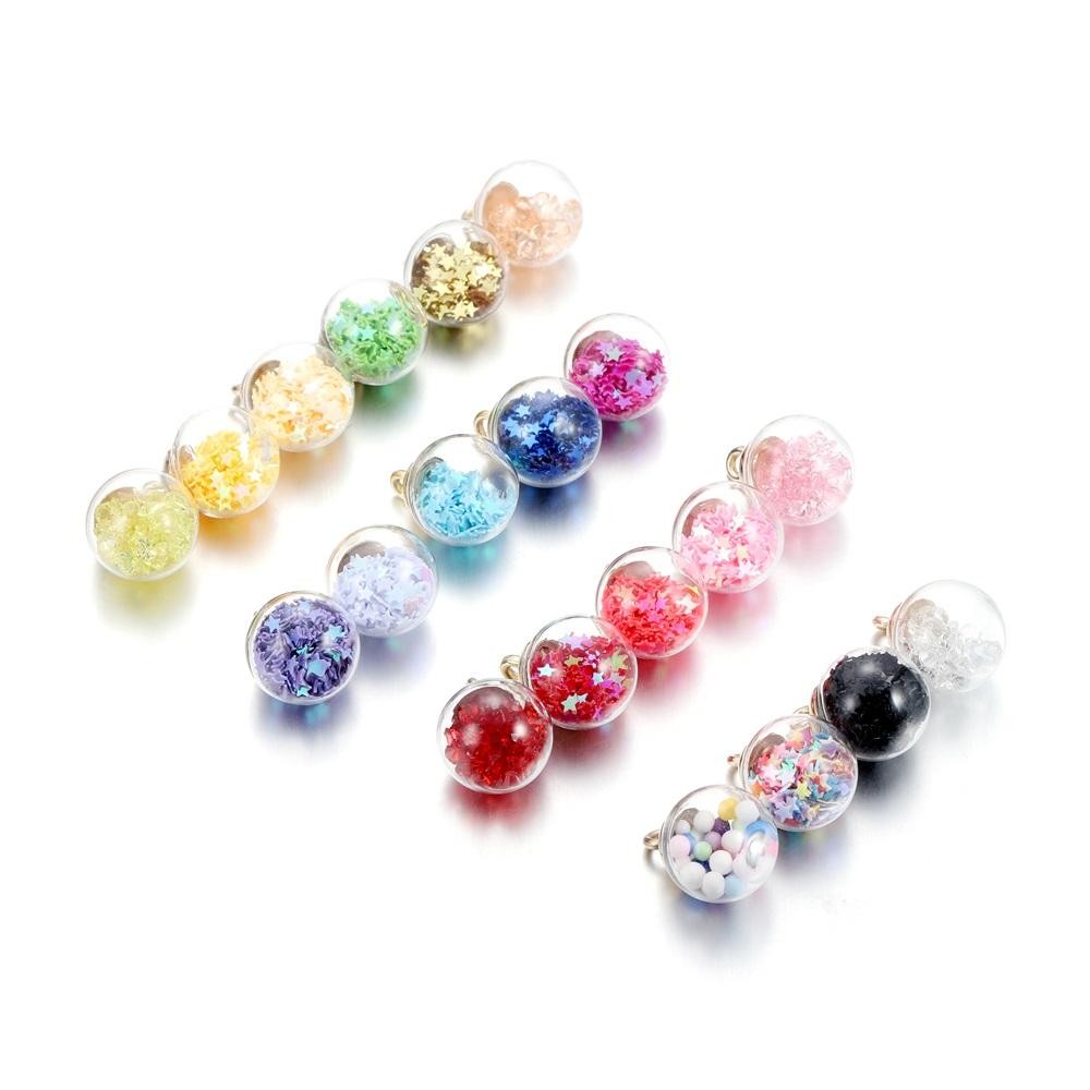 10pcs Charms Star Sequins Transparent Glass Ball 16mm Pendants Crafts Making Fin