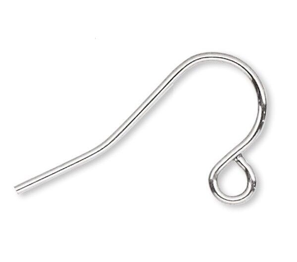 Ear Wire, Stainless Steel 21 Gauge 11mm Fishhook Earrings with Open Loop (100)