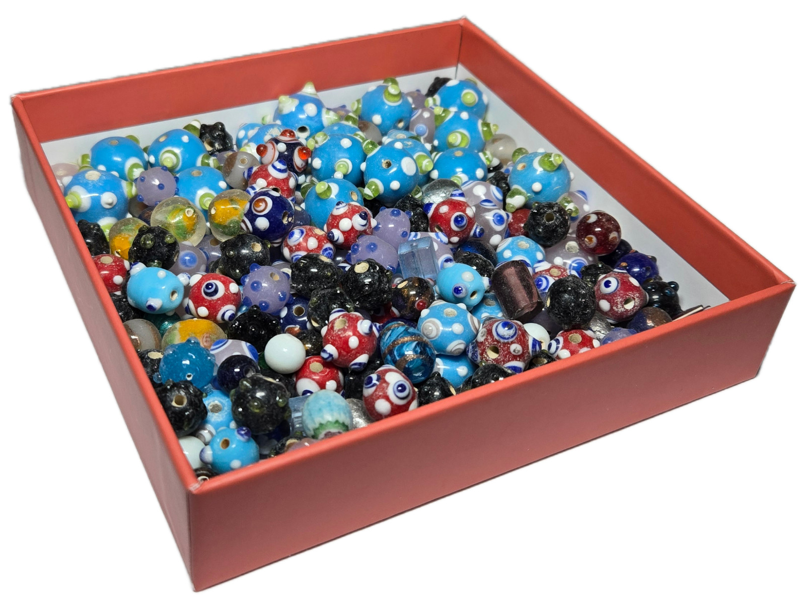 Bumpy Glass Beads 14 mm Assorted Color Glass Beads for Jewelry Making 50 pcs