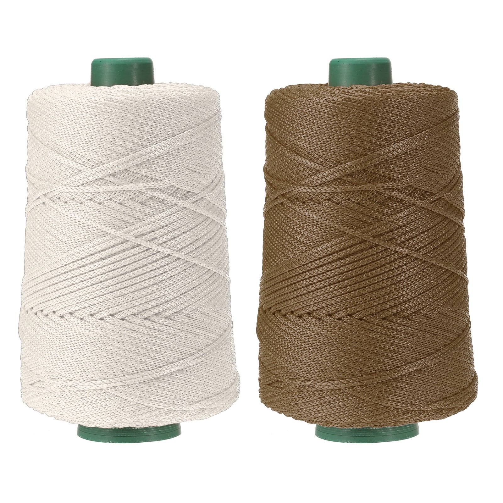 2 Pcs Polyester Macrame Cord 3mm x 219 Yards Macrame Cords – (Beige/Light Khaki)