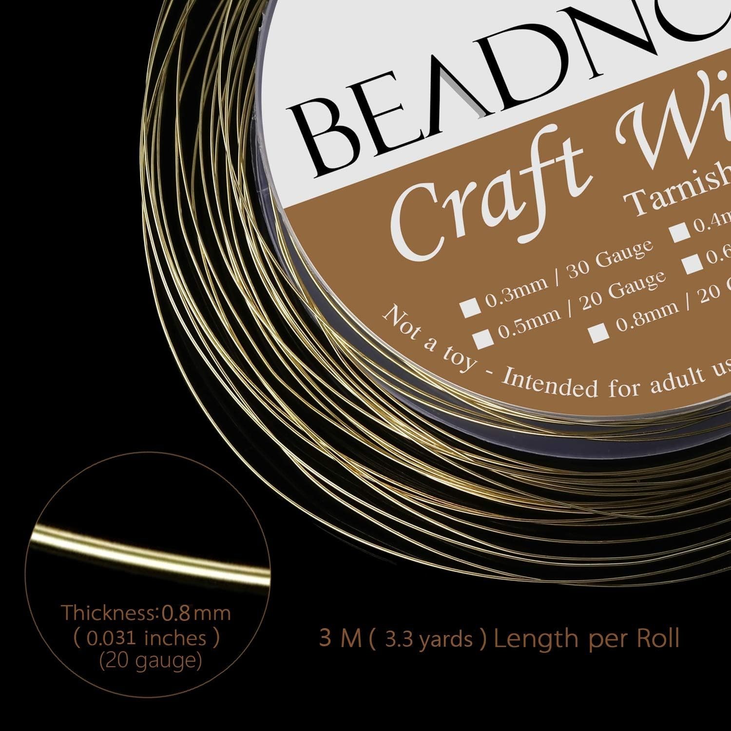 Soft Temper 20 Gauge Tarnish Resistant Copper Wire for Crafting & Jewelry, 6m