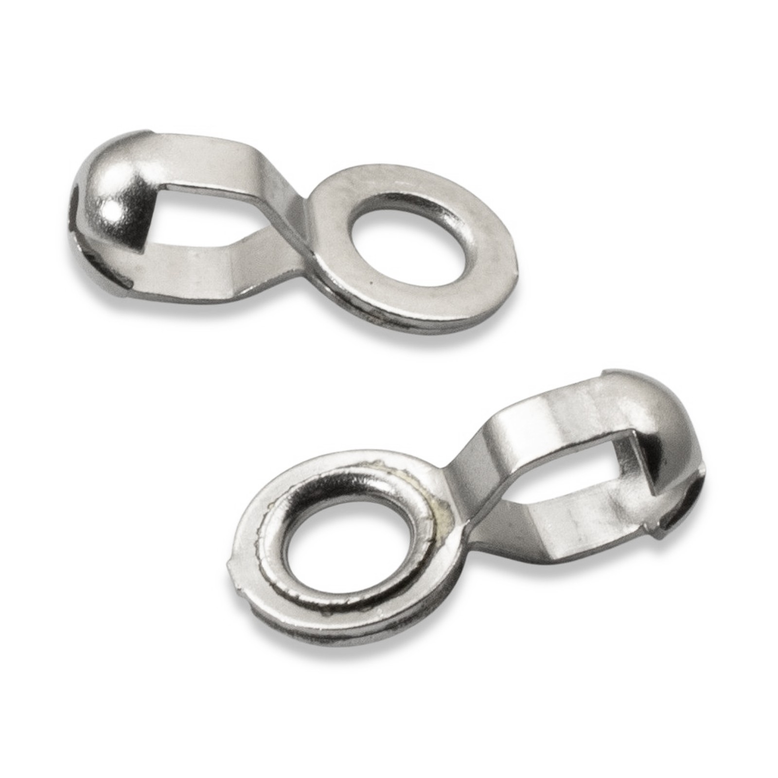 50 Nickel Plated Brass #6 Ball Chain Fan Pull Loop Connectors, Silver