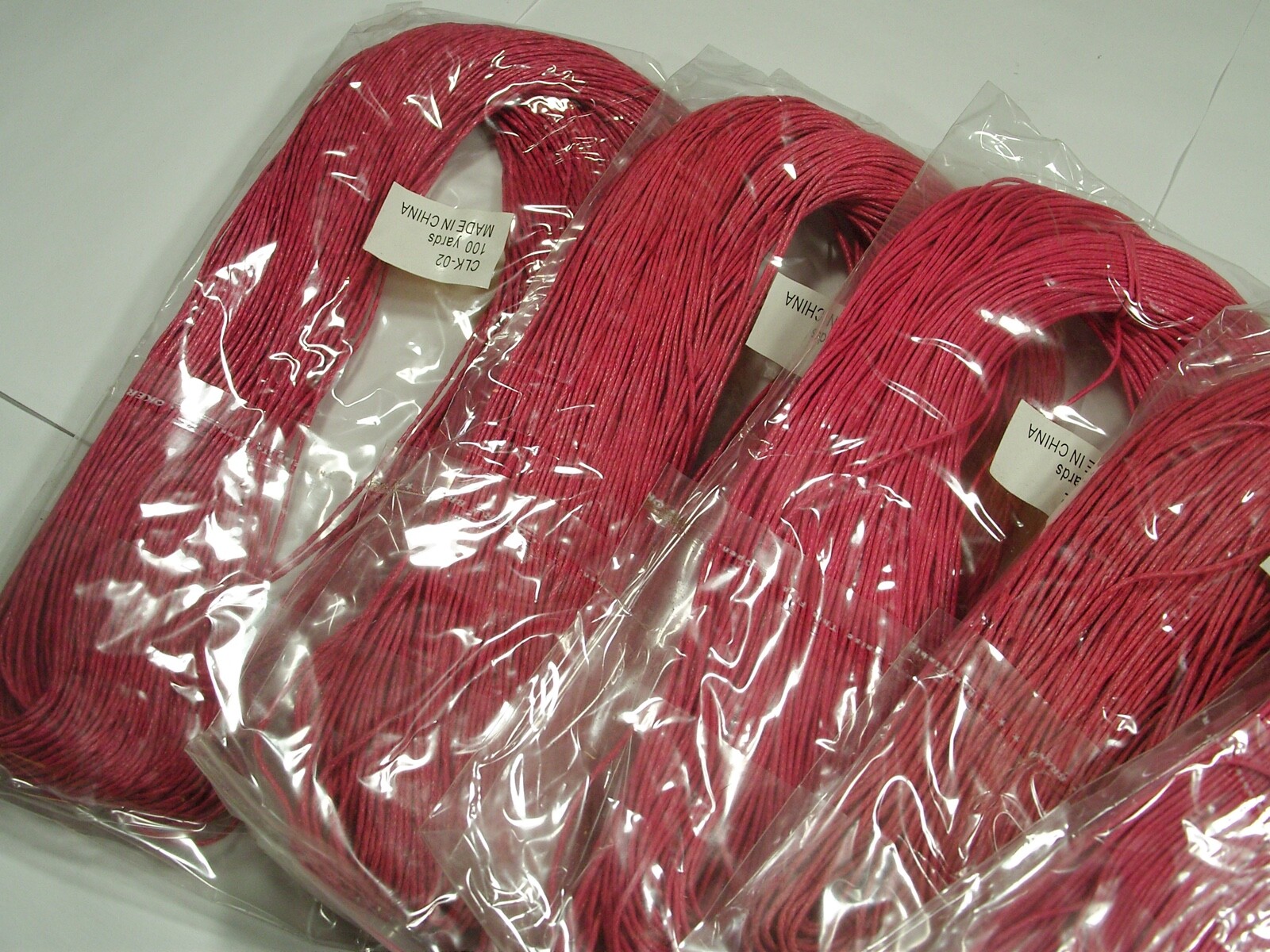 500 Yards Dark Pink China Cotton Wax Beading Cord (1MM) Wholesale Bulk (CLK-02)