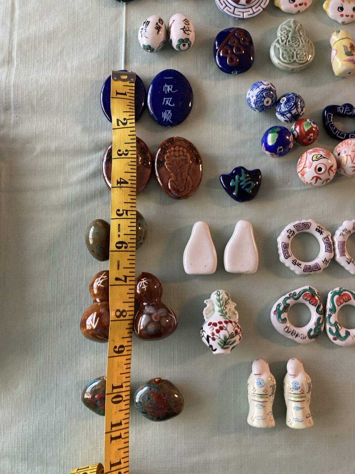Lot Of 49 Mystic Trader Medium – Large Asian Porcelain Beads, Unusual And Unique