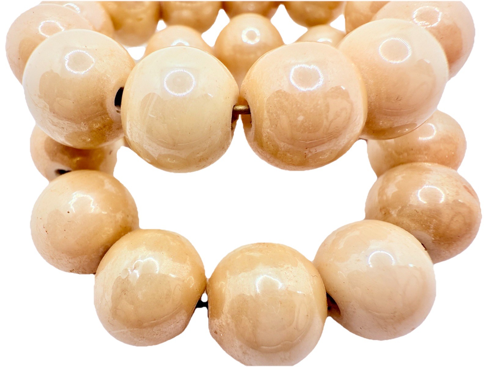 Earth Tone Glass Spacer Beads 15mm Glossy Qty:12