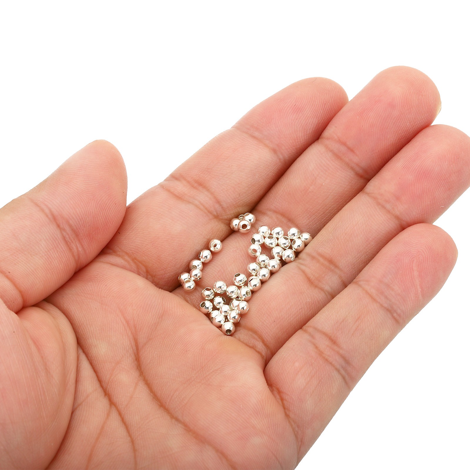 100PCS 3mm Silver Filled Spacer Beads for Jewelry Making