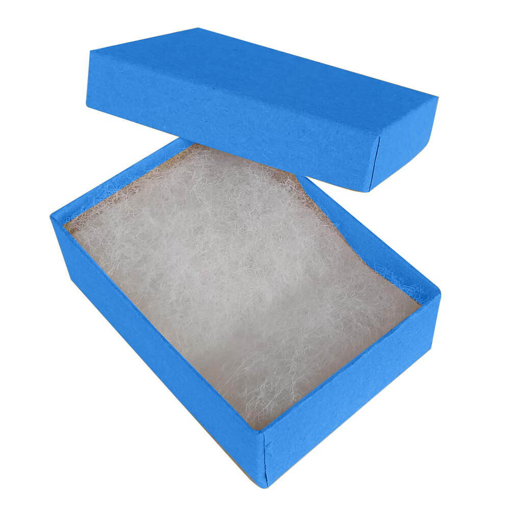Blue Cotton Filled Boxes Jewelry Gift Packaging Box ~ Lots 100, 200, 500