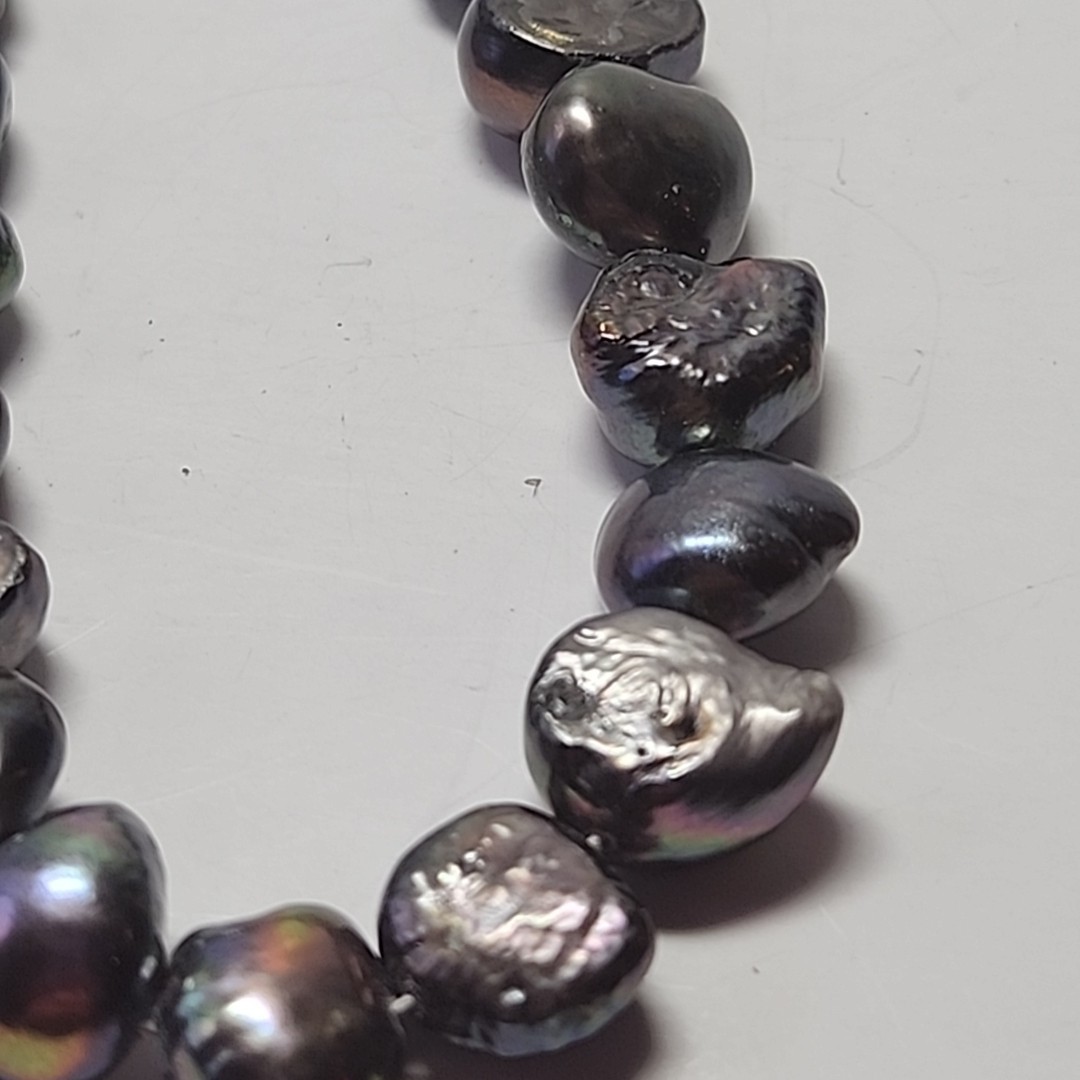 16″ Strand 10mm Baroque Peacock Pearls Jewelry Making Beads Purple Oil Slick