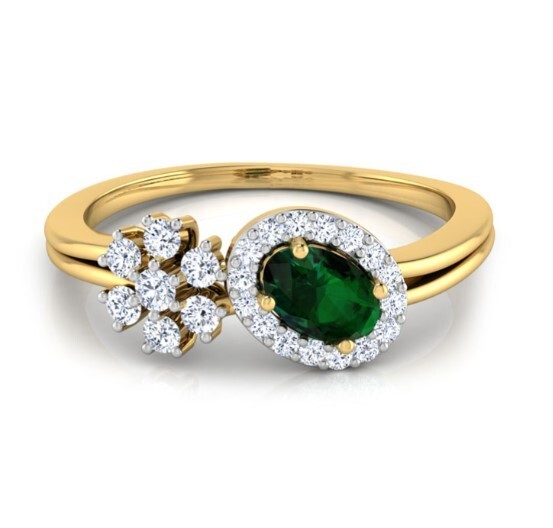 Greenish Starlight Moissanite Ring,Women Amolite Ring