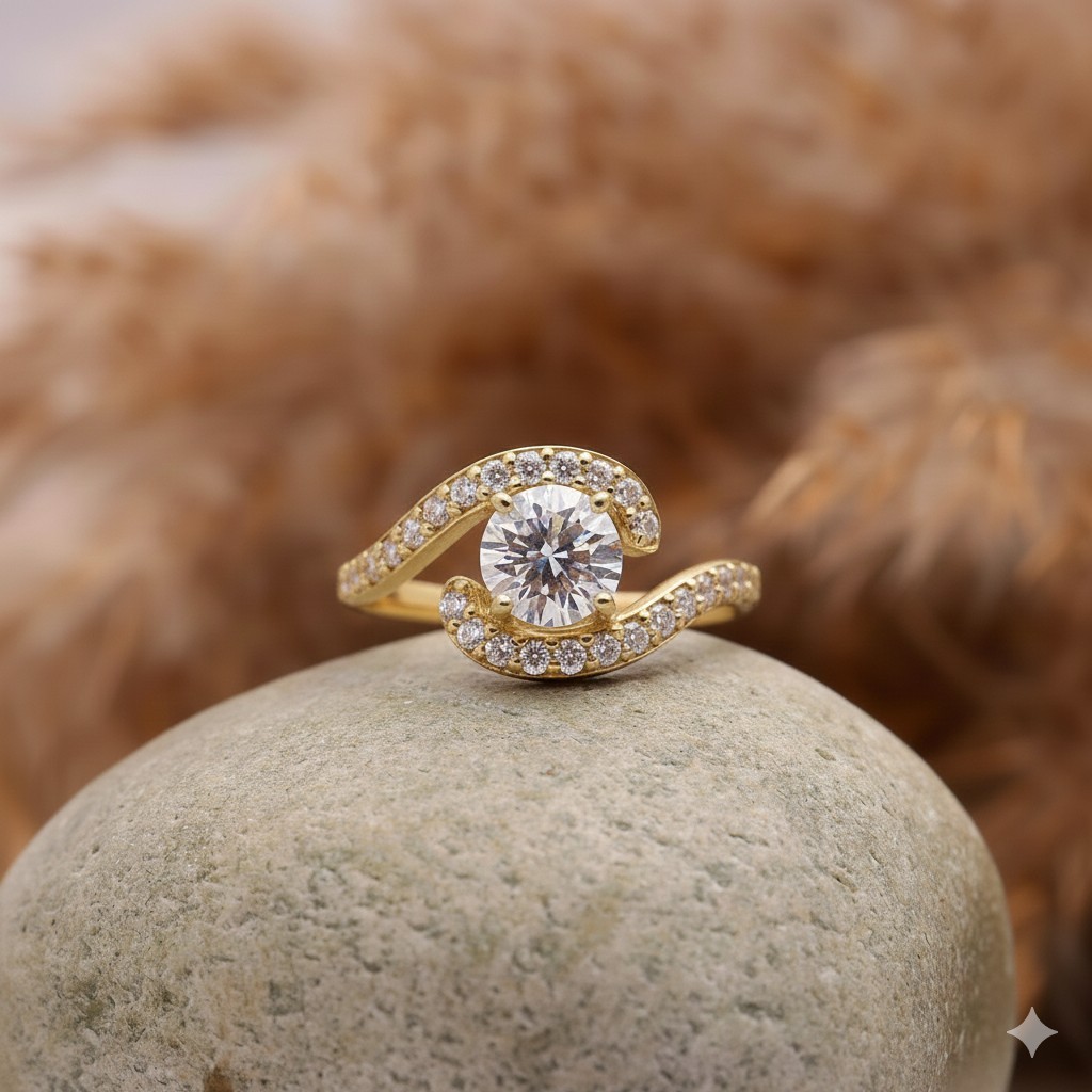 Moissanite Ring 925 Sterling Silver | Round Cut Moissanite Promise Ring