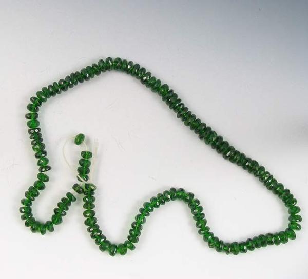133cts Natural Green Chrome Diopside Faceted Strand | 5.5×3.5mm to 6×2.5mm |