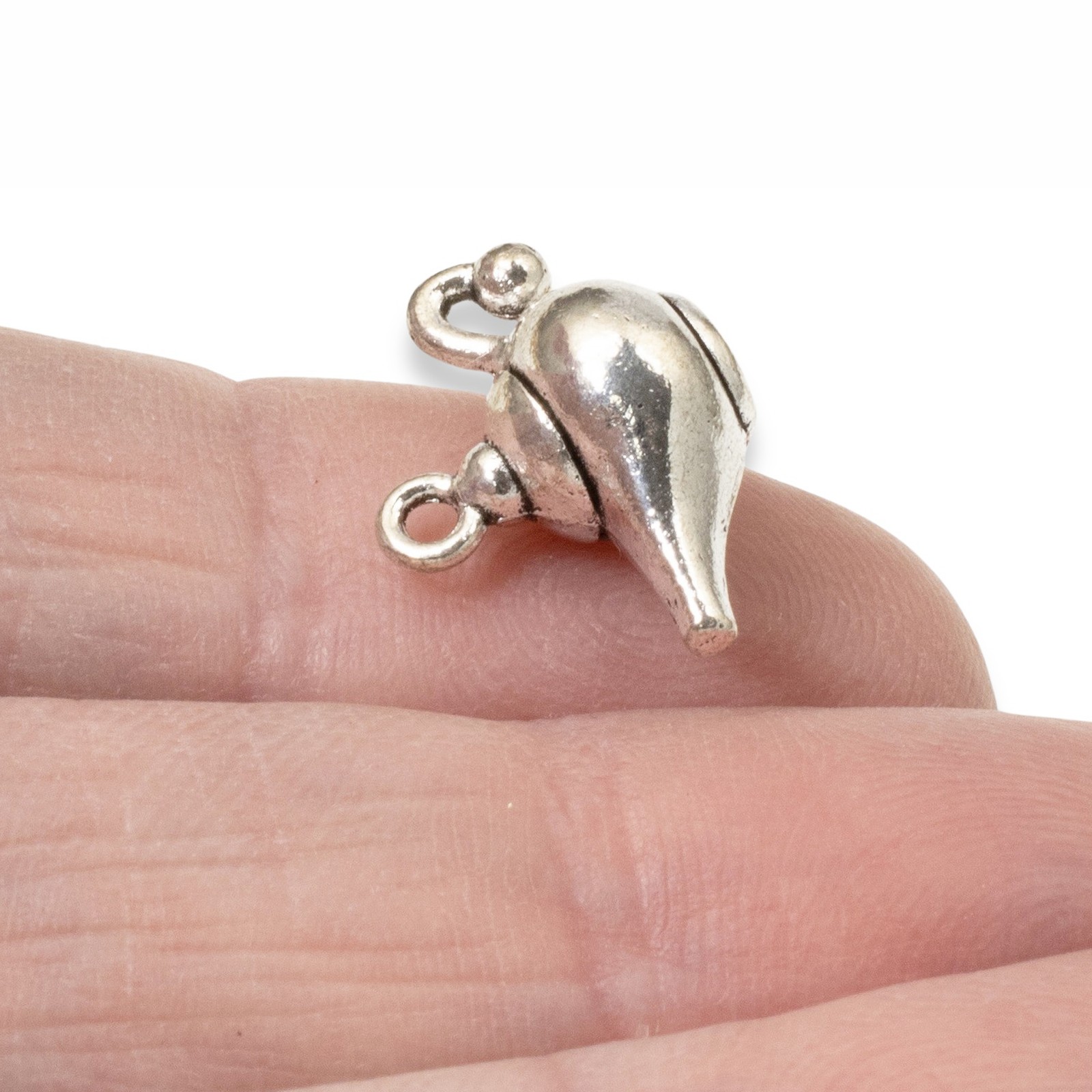 10 Enchanting Genie Lamp Charms, Silver Magic Oil Lamp Pendants for DIY Jewelry
