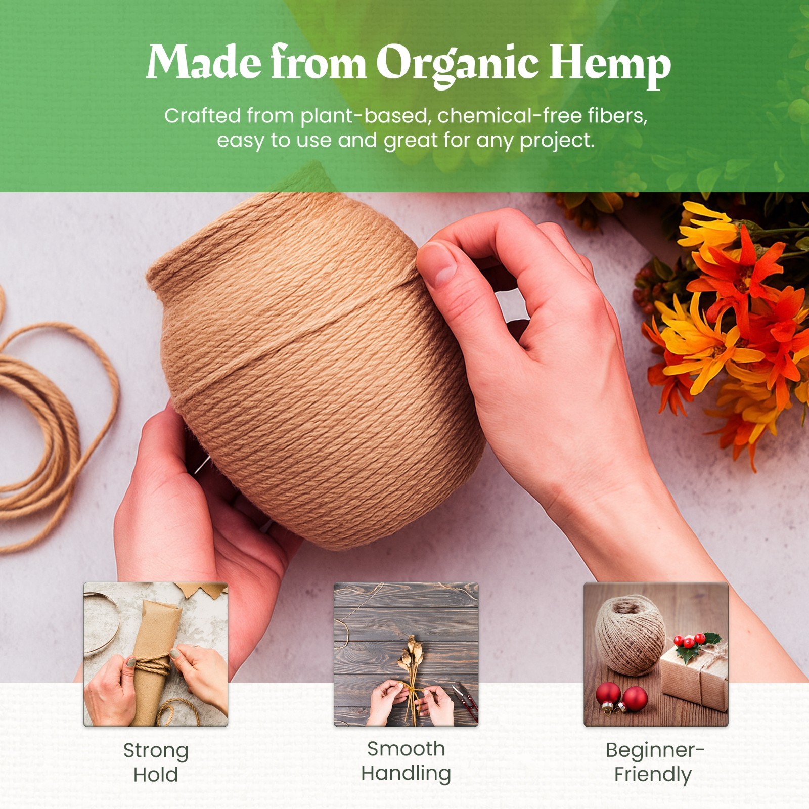 Hemp Twine – Eco-Friendly – 1 mm – 12 Colors – Jewelry, Crafts, Waxed Candle