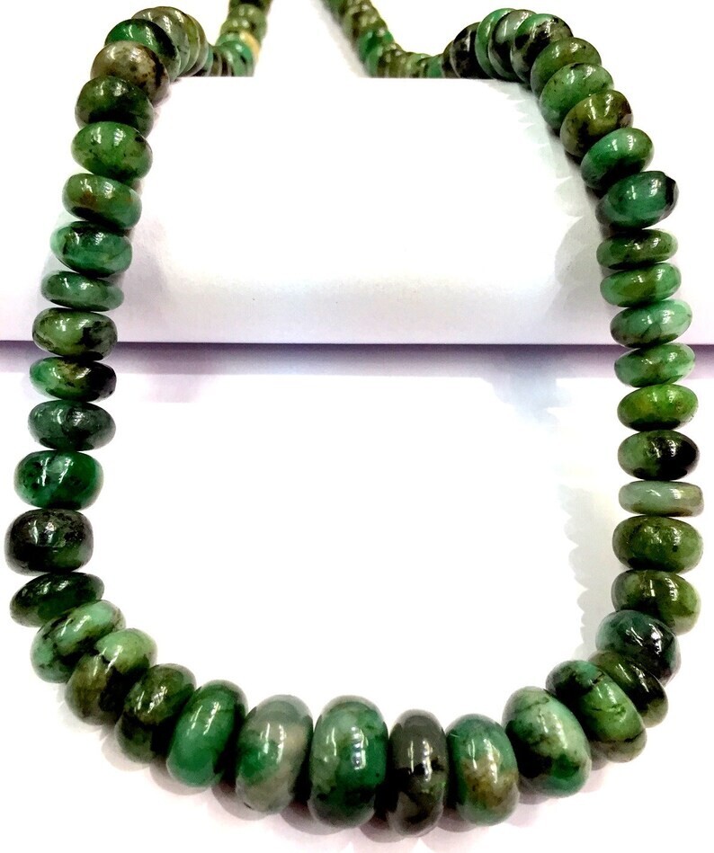 Natural Emerald Smooth Beads Emerald Smooth Beads Rondelle Genuine Beads.