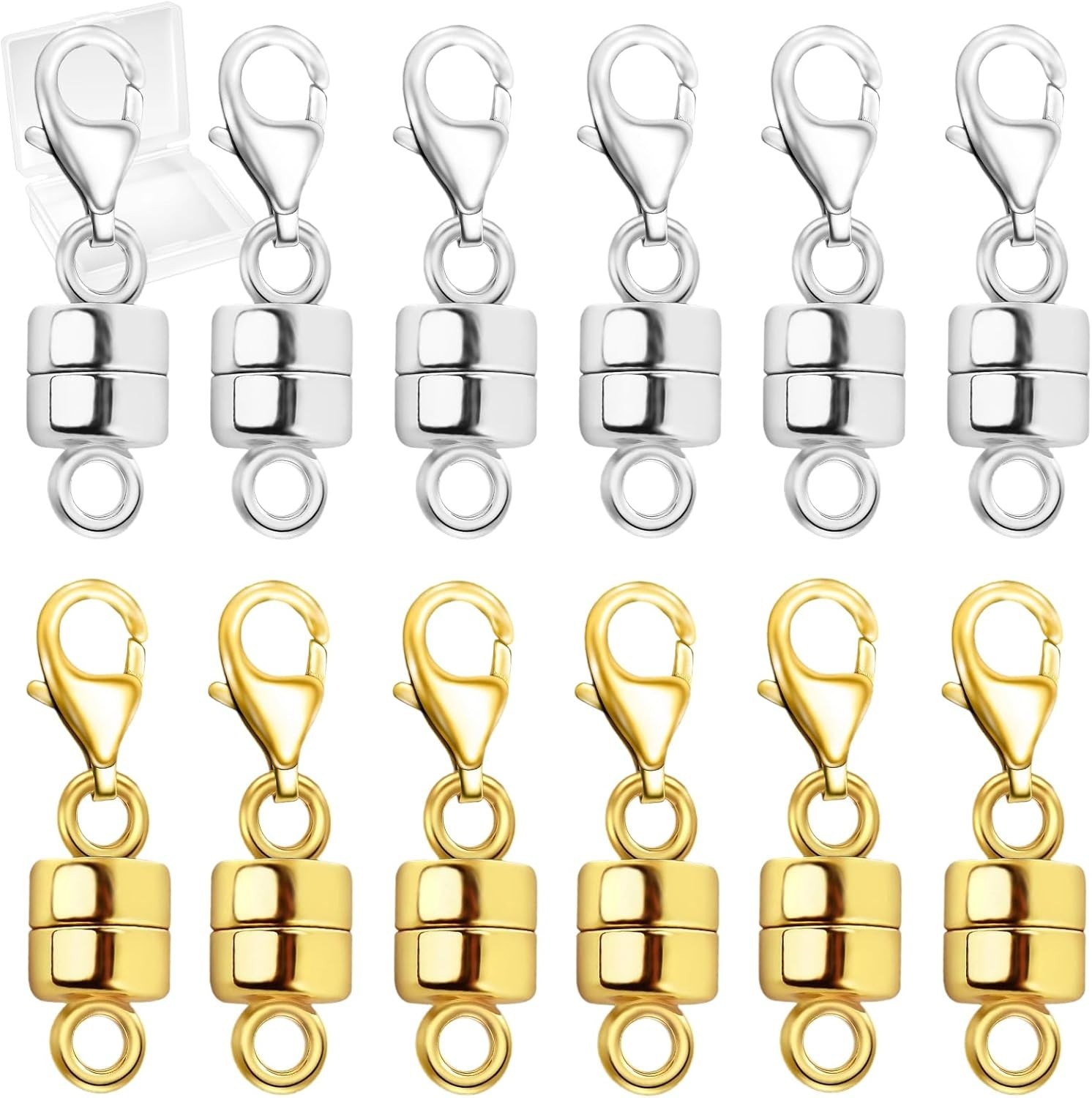 Magnetic Necklace Clasp W/ Lobster Clasp,14K Gold & Silver Magnetic Jewelry