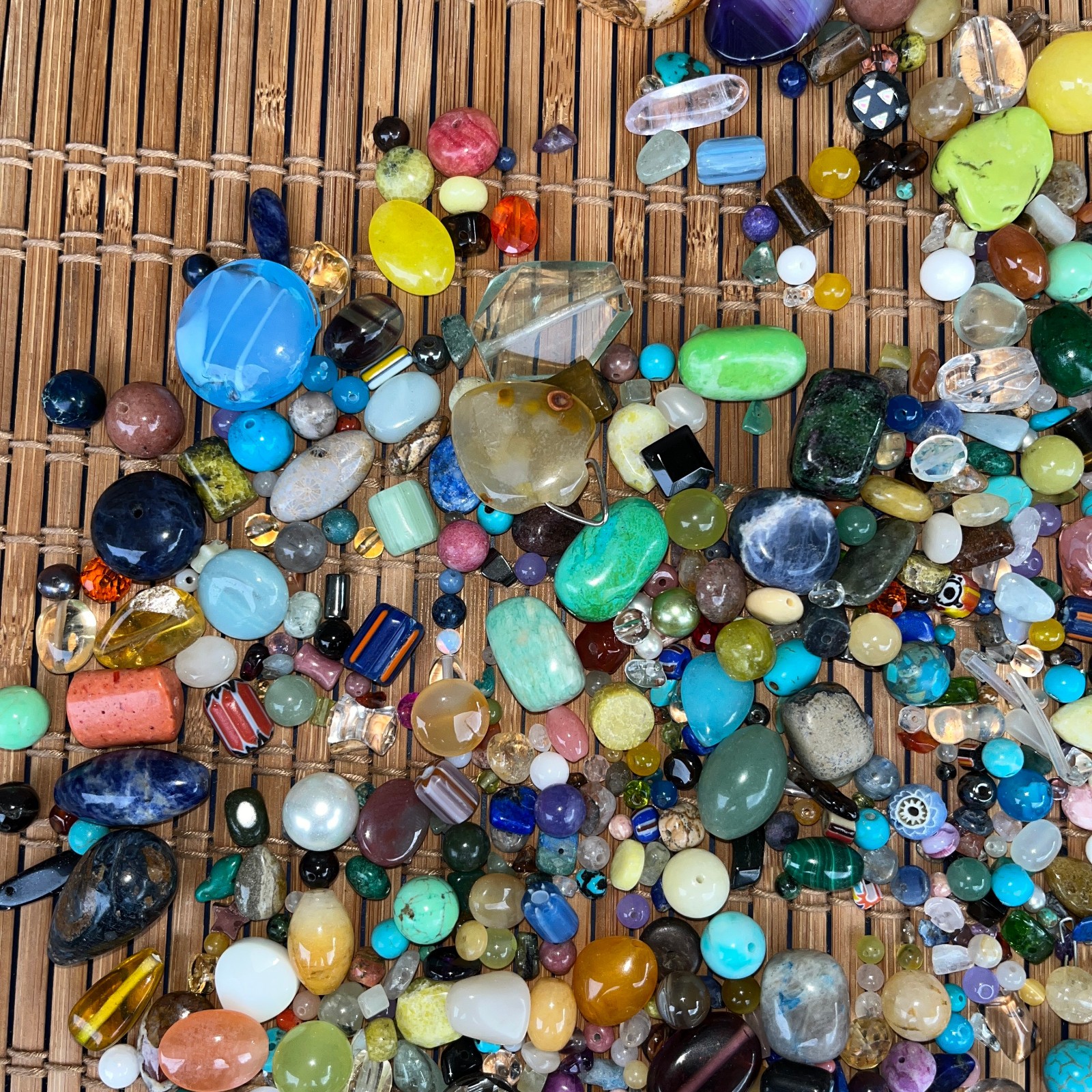 1 lb 10 oz Jewelry Making Beads Traditional Natural Gallery Glass Stone Glossy