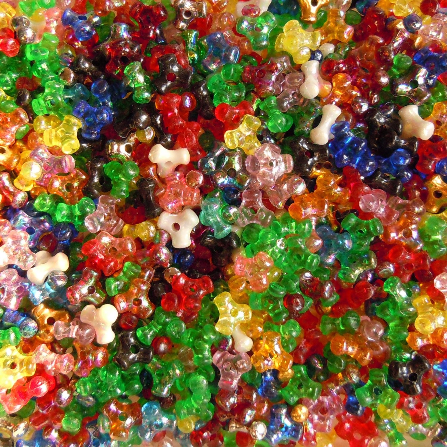 Tri Beads Rainbow Iridescent Premium Mix with Gold Beads 10mm pack/900