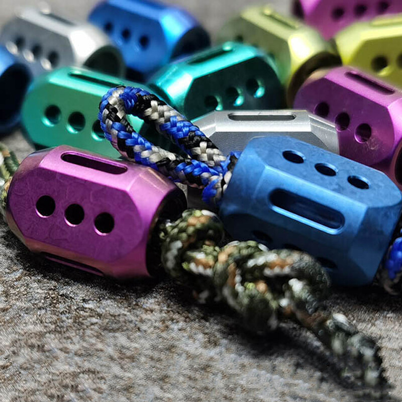 Titanium Alloy Knife Bead Cool DIY Pendant Lanyard Beads EDC Umbrella Rope Tools