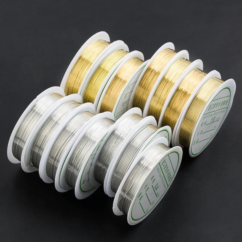 0.2Mm-1Mm Golden Silver Plated Copper Wire String Thread Metal Beading Wire for
