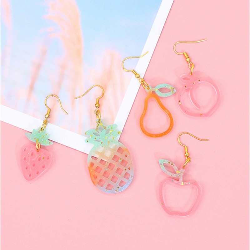 Easy to Use Silicone Earring Molds Fruit/Vegetable Theme Jewelry Pendant Moulds