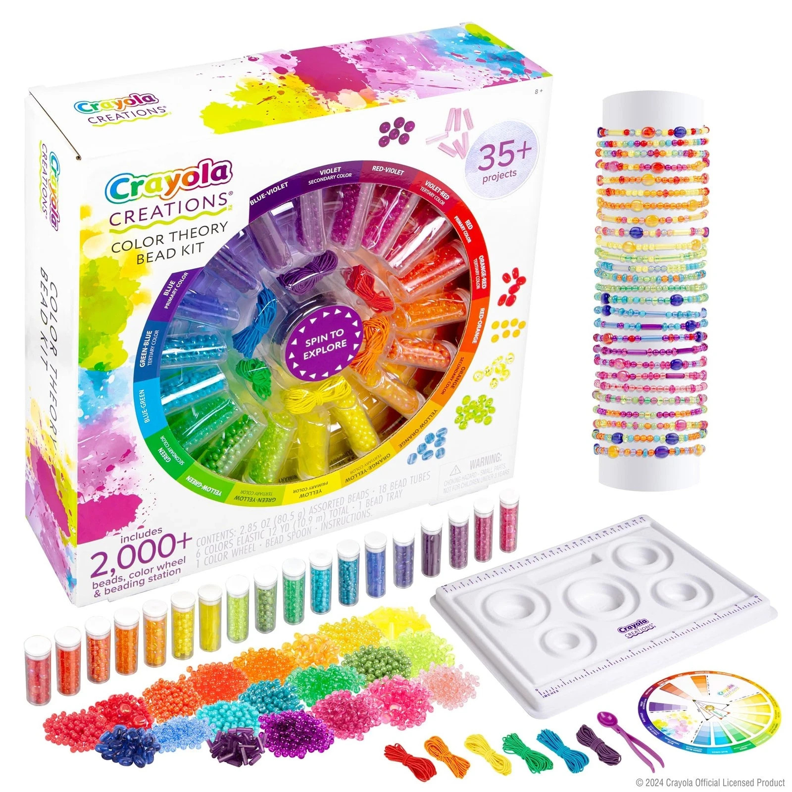 Crayola Creations Color Theory Bead Kit, Multicolored 2,000+ Bead Set & Wheel