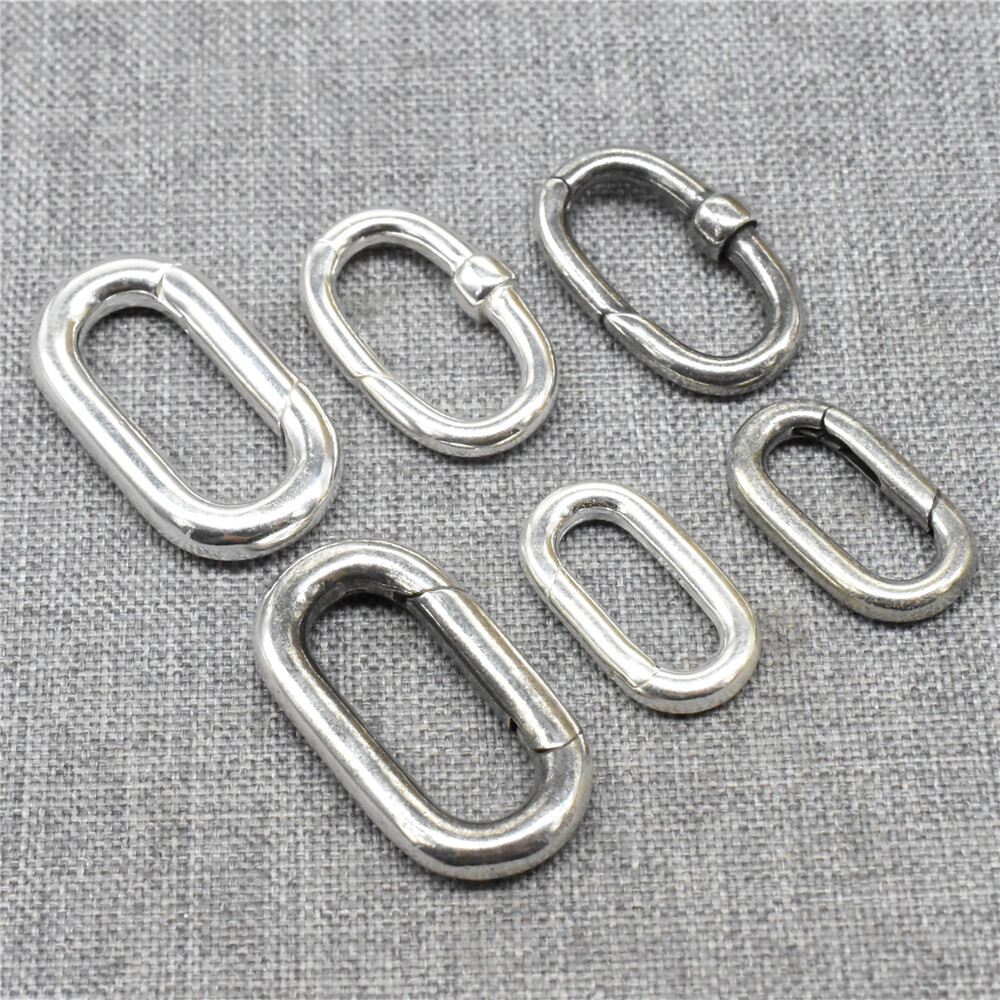 925 Sterling Silver Oval Lobster Clasp Connector for Bracelet Necklace