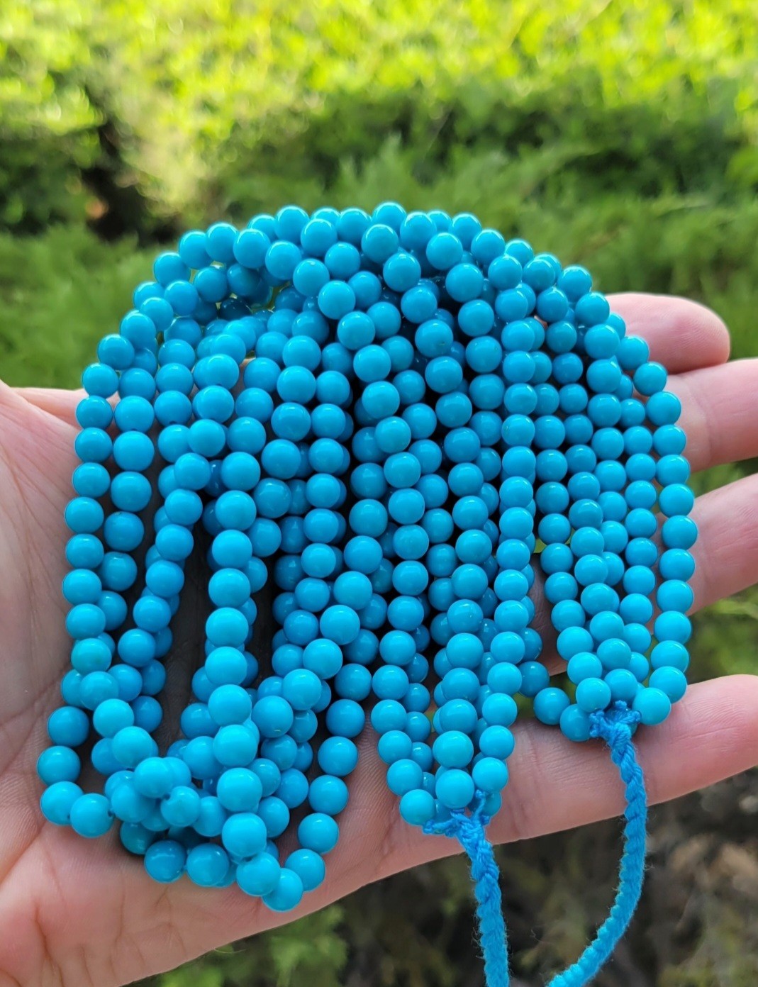 One Strand 100% Natural Sleeping Beauty Turquoise Round Beads 5.5-6.5mm