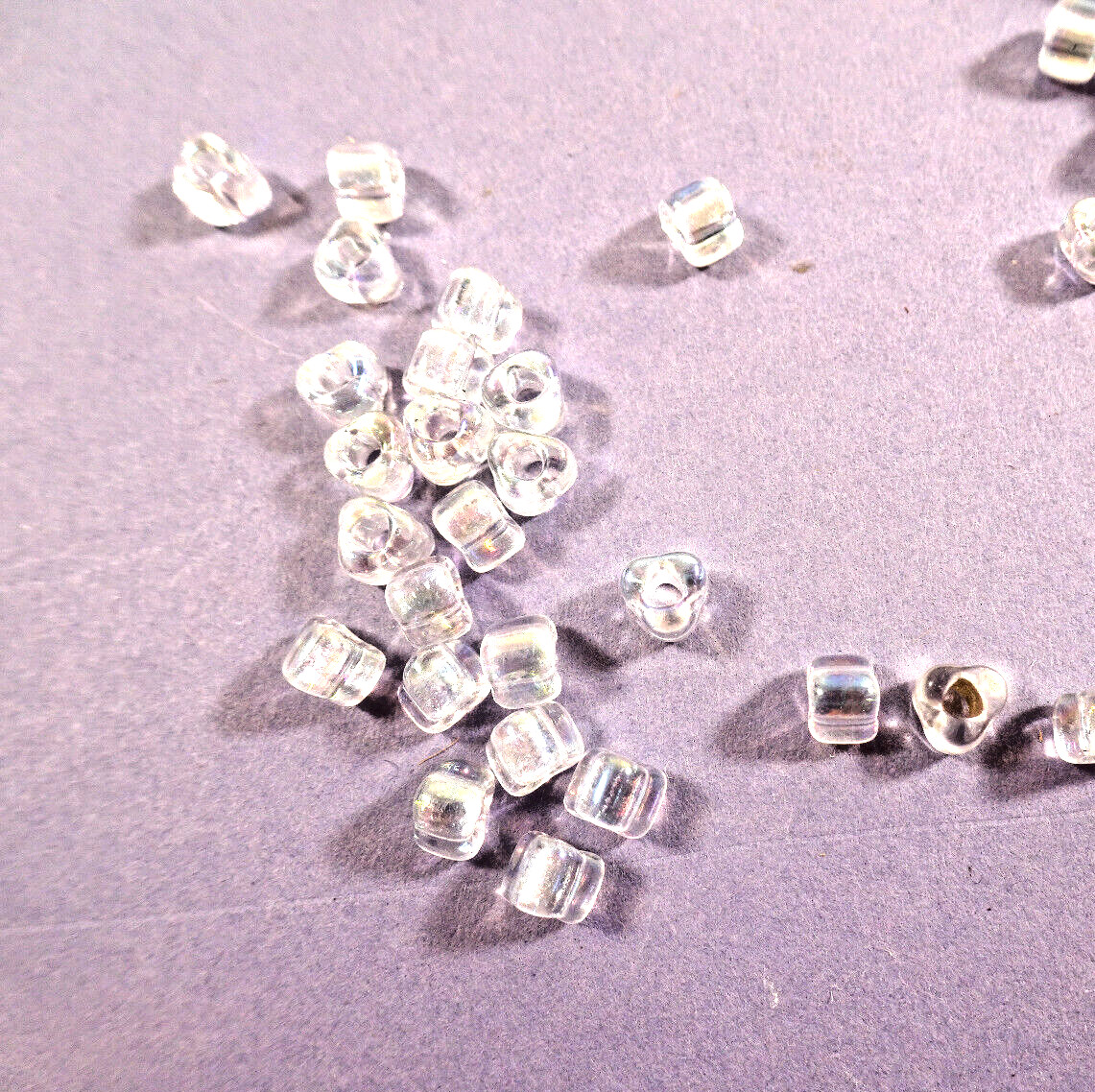 100 Miyuki Iris AB Clear Transparent Glass TRIANGLE BEADS