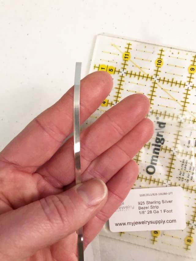 925 Sterling Silver Bezel Strip Wire 1/8 x 28 Gauge, 1 Foot Length