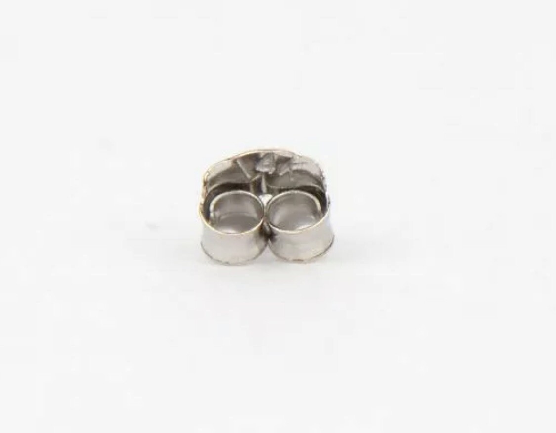 14k White Gold Earring Butterfly Backing Medium 1 Pair Top Quality Value $59.95