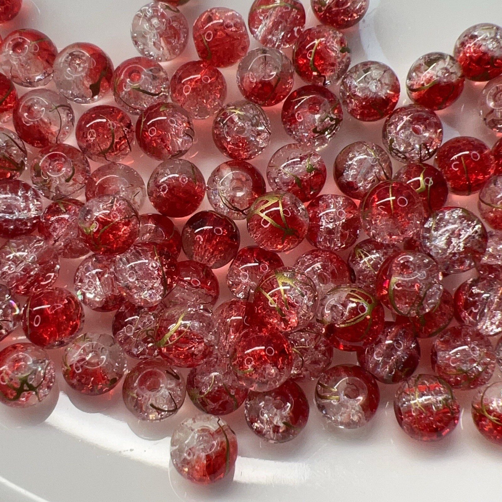 Diy glass beads 8mm crackle. 7colors. 150PCs each color. Total 1050pcs