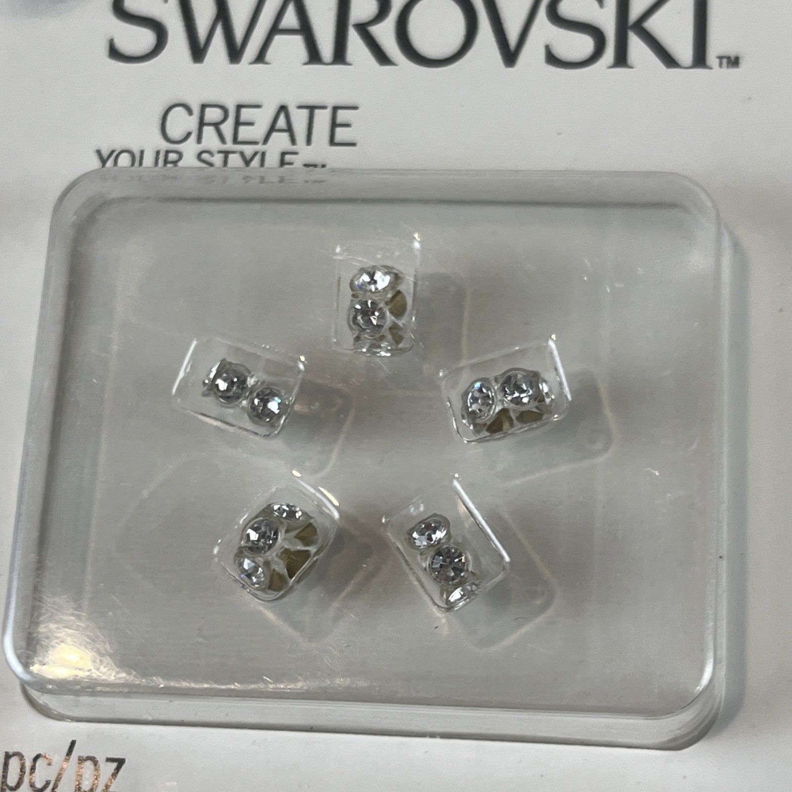 8 Packs Swarovski 5mm-6mm Rhinestone Rondelle Beads Jewelry New Old Stock
