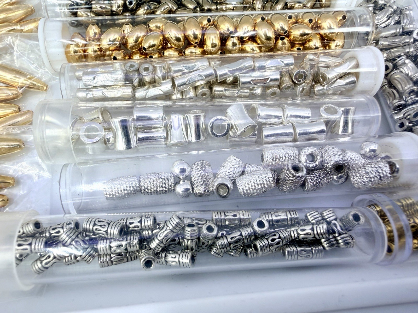 10 Oz Metal Tube Beads Gold Silver Bronze Spacers Curved Jewelry Bulk Findings