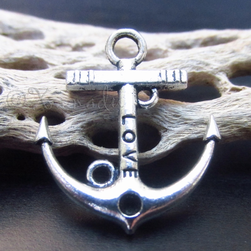 Boat Anchor Wholesale Nautical Silver Plated Charms C8687 – 10, 20 or 50PCs