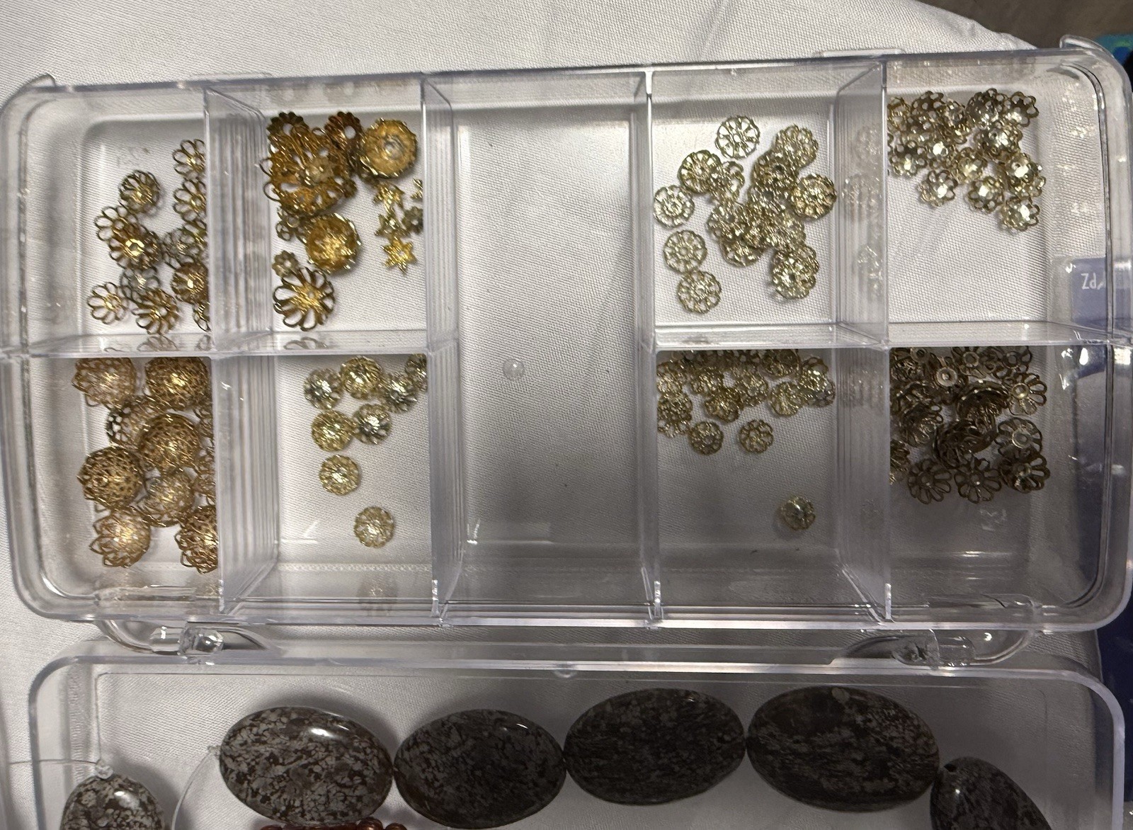 DeStash Lot 1: Findings; Stone & Glass Beads; Jewelry Making Supplies, Tools+