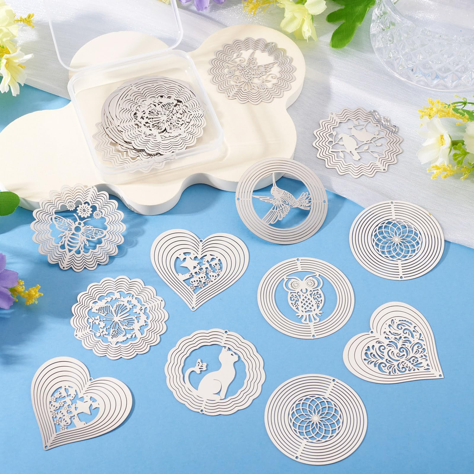 Spritewelry Stainless Steel Charms for Jewelry Making Silver Small, Silver#1