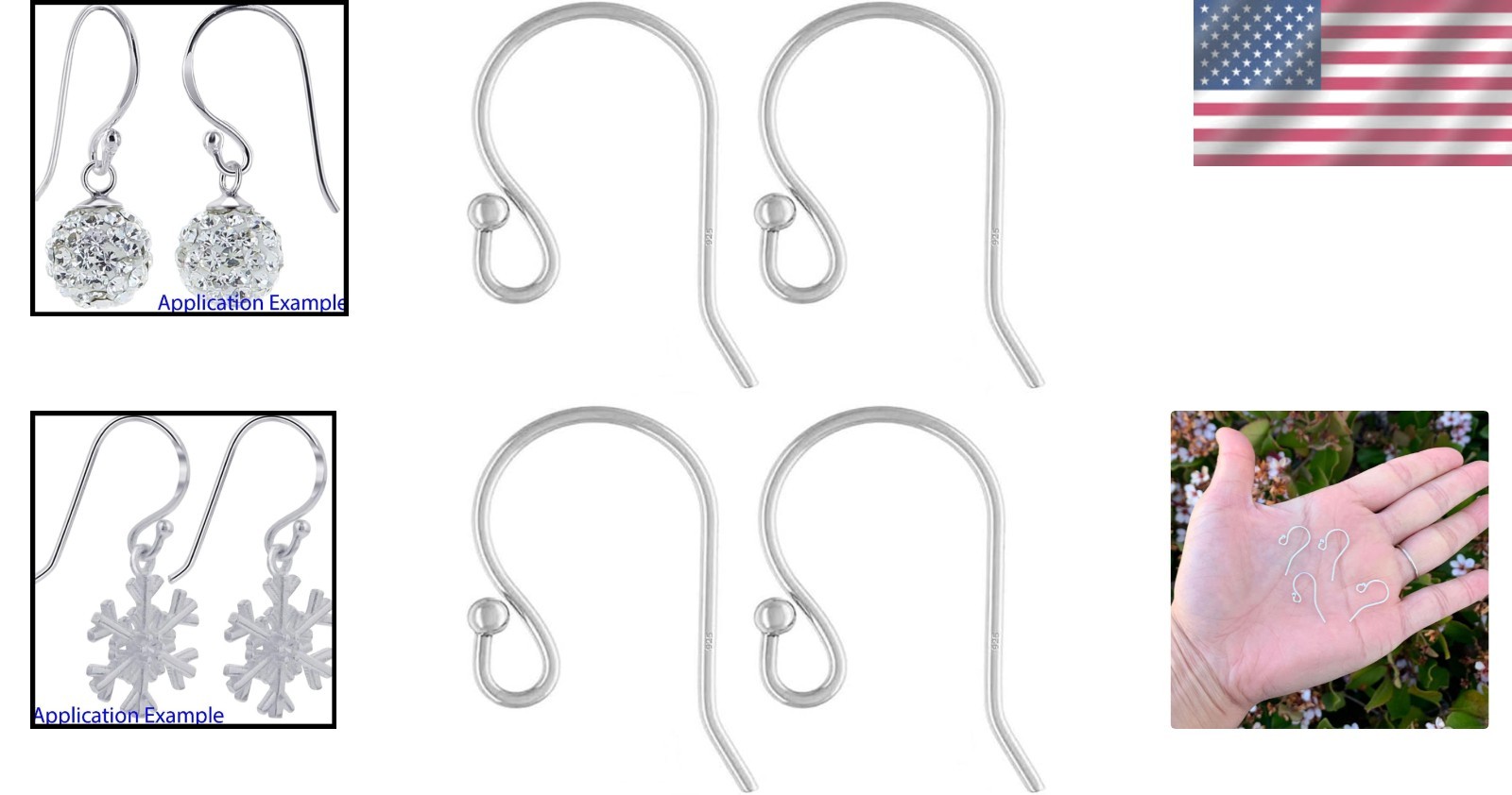 20 pcs Polished Sterling Silver Ear Wire Fish Hooks – Perfect for Sensitive Skin
