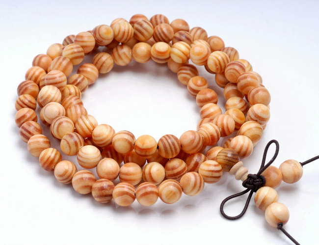 8mm 108PCS Indonesia Agathis Alba Kingwood Mala Beads Round (90182470-398)