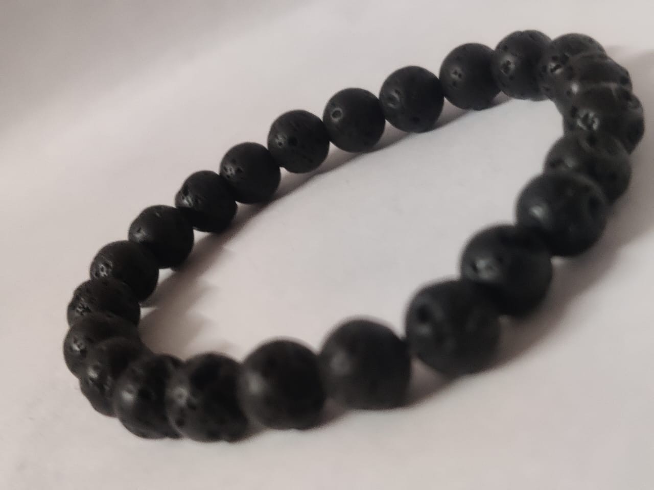 Natural Black Lava Stone Bracelet 8mm Healing Balance Anxiety Essential Oil Diff