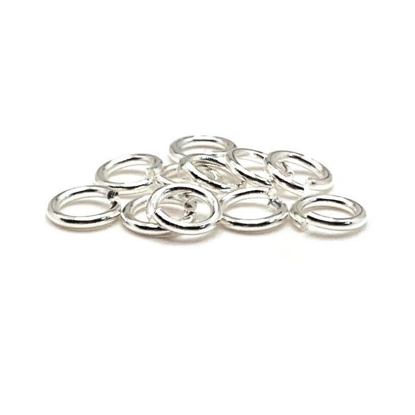 6mm, 18g, Bright Silver Plated Open Jump Rings – US Seller
