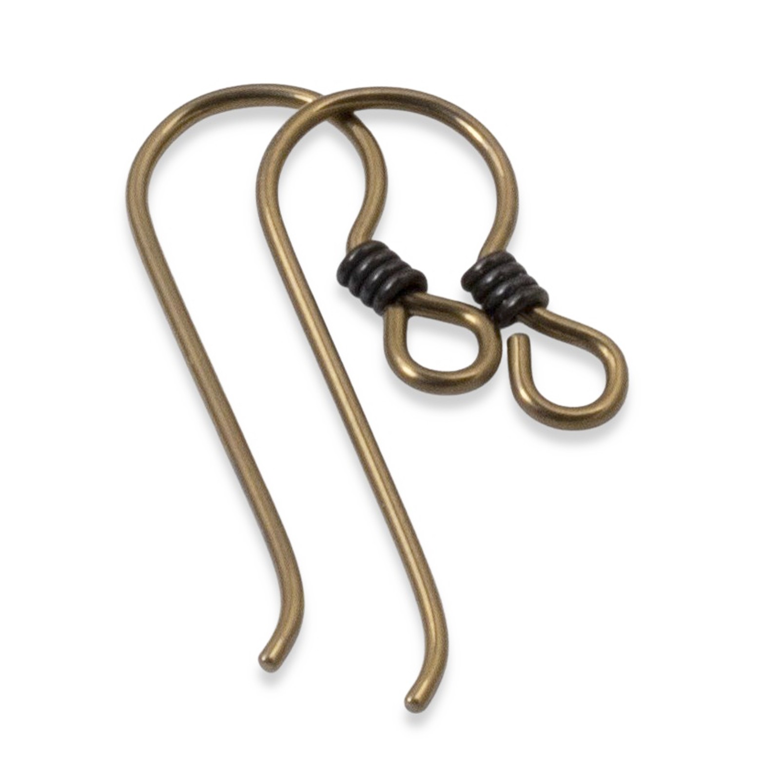 10 Niobium Ear Wires Antique Brass Black Coil Hypoallergenic Hooks USA 20g